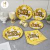 Vajilla desechable para cumpleaños, papel toalla, plato de papel, vaso de papel, restaurante de alta categoría, hotel, especial, juego separado de cuatro piezas, venta al por mayor
