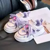 Zapatillas para Niña Estilo Nuevo Primavera y Otoño 2025 Zapatos Blancos de Cuero con Suela Gruesa con Velcro Zapatos Deportivos para Niños Zapatos Casuales de Suela Suave