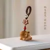 Pingente Chaveiro Coelho Zodiacal Fofo Esculpido em Jacarandá, Pingente de Corrente para Celular em Madeira de Pessegueiro para Homens e Mulheres no Ano de Nascimento