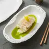 Prato de Peixe com Padrão de Pedra de Fábrica Prato para Peixe Cozido Prato de Jantar Cerâmico Criativo Distinto Louça Oval Prato de Sopa 12 Polegadas