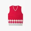 Processamento de Suéter para Coro Infantil e Roupas Personalizadas para Performance, Estilo Preppy Uniforme Escolar Fio de Algodão Gola V Tricô