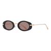 Gafas de sol retro ovaladas con montura pequeña, estilo europeo y americano, para celebridades de Internet, gafas de sol del mismo estilo, gafas de sol personalizadas con un toque de sentido avanzado.