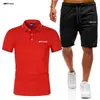 Conjunto de Shorts e Camiseta Manga Curta Masculino de Verão Novo Esportivo Casual Conjunto de Calça e Camisa POLO Em Estoque