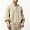 Comercio Exterior Transfronterizo Otoño/Invierno 2026 Estilo Ropa de Lujo Antigua de Punto Jacquard Cárdigan con Cremallera Talla Extra Abrigo Suéter para Hombre