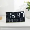 Reloj Digital de Temperatura LED Satelital Creativo Transfronterizo Reloj Despertador Espejo Reloj Multifunción Reloj de Sincronización Automática con Enchufe