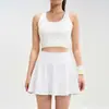 Falda corta deportiva transfronteriza para mujer 2026 nuevo verano cintura alta fitness running exterior longitud media falda de bádminton falda de tenis para mujer