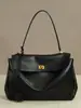 Cuero Genuino Nuevo Rodeo Gran Capacidad Bolso Tote Bolso Kelly Piel de Ternera Bolso de Mano para Mujer Bajo el Brazo Cerradura Bolso de Viaje