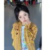 Jaqueta camisa xadrez amarela retrô estilo americano para mulheres, primavera/verão, plus size, top chique estilo Hong Kong, camisa com proteção solar, moderna