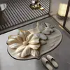Tapete de Chão para Banheiro, Tapete Absorvente de Água Antiderrapante, Tapete de Pé para Banheiro Resistente ao Desgaste e à Sujeira, Tapete de Chão de Lama Diatomácea com Flor e Borboleta 3D