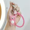 Llavero Oso Violento de dibujos animados de cristal con grietas de hielo, oso, acrílico, accesorios DIY, llavero de pareja, colgante para bolso