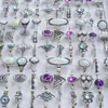Anillos de Piedras Preciosas de Estilo Étnico de Lujo Ligero Europeo y Americano, Juego de Anillos Versátil Aleatorio Popular de Aleación Incrustada con Piedras Preciosas Transfronterizo