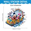 Mickey Mouse Efecto 3D Pared Rota Pegatinas de Pared para Dormitorio Infantil PVC Autoadhesivo Minnie Pegatinas Decorativas para Habitación de Bebé