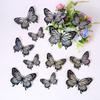 Papel Tapiz Decorativo Estéreo Mariposa Recortada en 3D Transfronteriza Doble Capa Textura Metálica Mariposa Simulada Mixta Pegatina de Pared