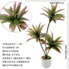Lírio de Bambu Artificial com Borda Dourada Decoração Suave Planta Verde Flor Falsa Decoração de Casa Planta Artificial em Vaso Ornamento Interno para Sala de Estar