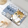 Alfombra de suelo de gato de dibujos animados para baño, suave de tierra de diatomeas, absorbente, para puerta de baño, antideslizante, resistente a las manchas, alfombra