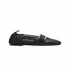 Sapatilhas Pretas Retrô de Couro com Fivela Estilo Francês para Mulheres, Novos Sapatos Rasos Slip-On Planos Mary Jane para Primavera e Outono