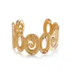Pulsera transfronteriza oceánica europea y americana con palmera, estrella de mar, concha, diseño único y moderno, pulsera abierta en forma de hoja