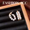Pendientes de Zirconia y Perla Estilo Retro Francés Aguja de Plata, Lujo Ligero, Gama Alta, Pendientes Sencillos, Exquisitos, Modernos, Versátiles para Mujer