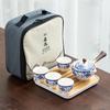 Hervidor de Té Perezoso de Cerámica Barro Negro Juego de Té Automático Tetera Portátil Pequeña para Viajes con Asa Lateral Bandeja de Té Té Kung Fu