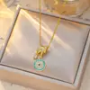 Collar de Borla de Diamante de Color Esmalte Goteante de Lujo Ligero Estilo Francés para Mujer, Cadena de Clavícula Dulce Dopamina de Moda de Gama Alta