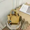 Elegante Casa de Arroz Retro Tendencia Bolso de Cubo de Mano para Mujer 2026 Nuevo Bolso de Hombro Simple Casual Estilo Coreano Bolso Cruzado para Mujer