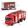 Brinquedo de carro de liga modelo de fogo simulação menino brinquedo infantil engenharia transporte saneamento carro de polícia modelo de série