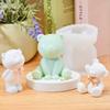 Molde de silicona para oso gato goteando pegamento diy incienso conejo posavasos de mesa adornos de aromaterapia para coche molde de yeso para velas