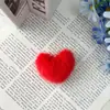 Pompón en Forma de Corazón de Imitación de Piel de Conejo Accesorios para Pasadores de Pelo DIY para Niños Bolso Pequeño con Forma de Corazón de Melocotón Colgante para Ropa Adorno de Felpa