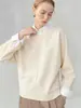 Venta de LiquidaciónCamiseta Gruesa de Lana Premium con Cuello Redondo y Mangas Largas para Mujer Otoño y Primavera Sudadera Sencilla para Vestir en Capas