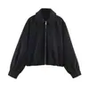 ZA ropa de mujer de comercio exterior transfronterizo europeo y americano, popular en AliExpress, moderna chaqueta abrigo tipo aviador con textura de gamuza