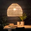 Lámpara de araña japonesa para restaurante, bar, escritorio, dormitorio, estudio, salón de té, ratán, estilo pastoral chino, tatami, lámpara de araña de ratán