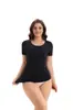 Top Moldeador de Abdomen y Cintura Delgado de Cuello Redondo Sin Costuras Transfronterizo Europeo y Americano Más Vendido para Mujer