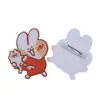 Broche de Conejo de Acrílico de Dibujos Animados Coreanos Ins Pin para Bolso de Niña Parche Accesorio Pequeño Estuche Lápices Estilo Ins