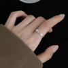 Anillo de doble capa estilo Dongdaemun de estilo coreano, anillo ajustable abierto con línea hueca simple y elegante para mujer