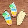 Varios accesorios de joyería de aleación para manualidades: Colgantes de esmalte KC serie océano dorado, velero, faro, ballena, conchas colgantes