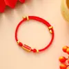 Pulsera Tejida de Cuerda de Cinco Colores del Festival del Bote del Dragón con Nudo de Flor de Durazno, Pulsera Semi-Terminada Hecha a Mano DIY para Niños, Venta al por Mayor de Regalos