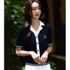 Polo de Manga Corta de Punto de Seda Helada para Mujer, Estilo Nuevo de Verano 2026, de Alta Gama, Elegante, Rejuvenecedor, Versátil y Moderno