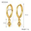 Pendientes de Plata de Ley S925 con Circonita Microincrustada, Clips para Orejas Geométricos de Rombo Estilo Ins, Exclusivo Transfronterizo, Artículo Popular Estilo Ins