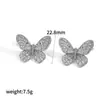 Estilo Ins Popular Juego de Joyería de Pendientes y Collar de Mariposa Cadena para Clavícula de Acero Inoxidable Chapado en Oro de 18 Quilates Personalizado Estéreo