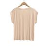Cl2569-25 Estilo Coreano Original Relajado Cuello V Hombro Inclinado Hombro Descubierto Manga Corta Suelto Deseo Puro Casual Versátil Camiseta