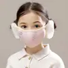 Máscara Cálida y Orejeras Integradas Ruiya para Niños de Primaria Otoño e Invierno Dibujos Animados Felpa Engrosada Máscara para Niñas para Proteger del Frío