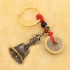 Llavero accesorios de joyería tradicionales de cobre auténtico cinco emperador dinero campana de latón grifo campanilla de viento colgante hecho a mano retro tres leones