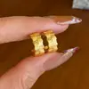 Brincos Tecidos Escovados Elegantes com Pino de Prata S925 para Mulheres, Acabamento Escovado Exquisito, Acessórios de Orelha Tecidos da Moda Retro