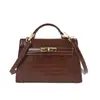 Bolso Kelly simple y elegante con estampado de cocodrilo para mujer, nueva moda otoño/invierno 2026, bolso tote y bandolera versátil