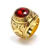Moda europea y americana anillo de ejército retro joyería para hombre acero inoxidable hip hop Punk soldado Águila anillo de letras en stock
