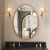 Espejo de Baño Ovalado Estilo Medieval para el Hogar Colgante de Pared para Baño o Inodoro Montaje sin Taladro Autoadhesivo Espejo de Maquillaje para Baño
