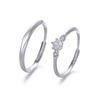 Anillo abierto de pareja con destello de estrella de plata esterlina S925 para hombres y mujeres, diseño de nicho, personalidad de moda, gama alta, simple