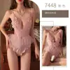 Lingerie com Tema de Música Noturna, Tentação Sexy com Abertura na Virilha, Peito Exposto, Body de Renda com Alça Fina, Conjunto de Cama, Tamanho Grande 7448