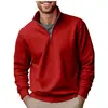 Blusas Masculinas Transfronteiriças Outono e Inverno Moda Casual Moletons Cor Sólida Versátil Gola Alta Tops com Zíper