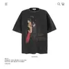 Camiseta de Algodão Puro com Estampa de Personagem Retrô da Marca Trendy de Peso Pesado 250g, Manga Curta, Nova, Caimento Solto, Top Transfronteiriço, Atacado